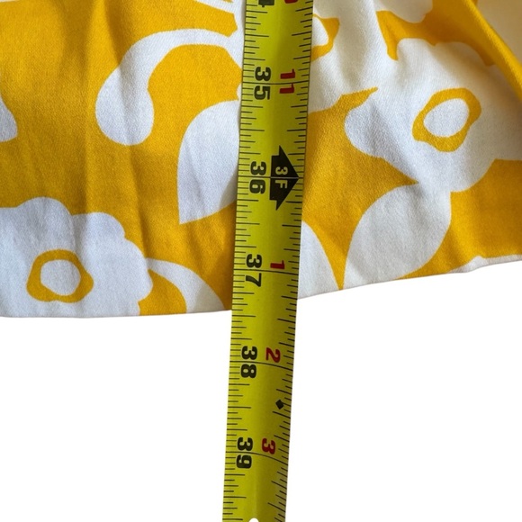 Connected Apparel Floral Yellow White Dress Belted Sleeveless Pleated 12 - Picture 8 of 10